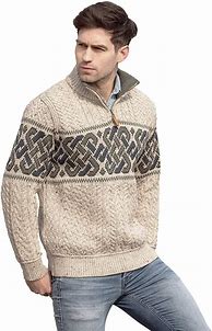 Image result for Cable Knit Wool Sweater Men