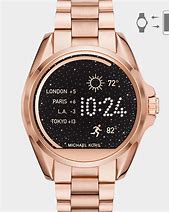 Image result for Smartwatch Women Black Strap Rose Gold Face