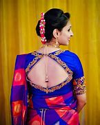Image result for Blue Saree Blouse Back Design