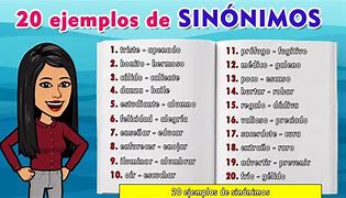 Image result for Sinonimos Ejemplos
