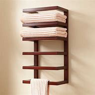 Image result for Wall Mounted Towel Rack with Shelf