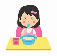 Image result for Cartoon Image Brown Girl Eating