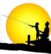 Image result for Man Fishing Silhouette with a Bass Sunset