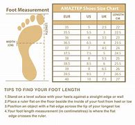 Image result for Foot Length Size Chart