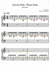 Image result for Gravity Falls Piano Sheet Music for Beginner