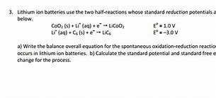 Image result for Lithium Ion Battery Equations