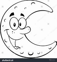 Image result for Cartoon Moon Black and White