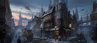 Image result for Victorian Era Steampunk City