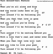 Image result for Turn Around Lyrics