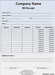 Image result for Printable Bill Receipt