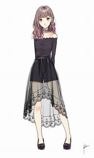 Image result for Anime Girl Black Dress