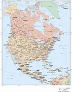 Image result for North America Map with Major Cities