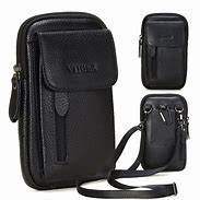 Image result for Black Leather Crossbody Phone Case