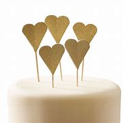 Image result for Gold Heart Cake Topper