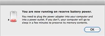 Image result for Low Battery Warning Apple Computer