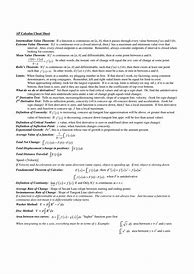 Image result for AP Calculus Cheat Sheet