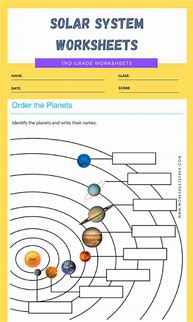 Image result for Solar System Worksheets for 3rd Grade