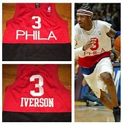 Image result for Allen Iverson Blue Sixers Jersey
