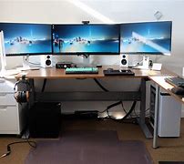 Image result for 3 Monitor Desk