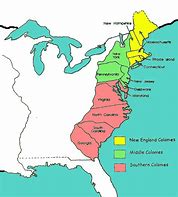 Image result for 13 Colonies Map Color