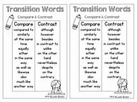 Image result for Compare Contrast Transition Words Worksheet