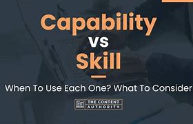 Image result for Skill vs Capability