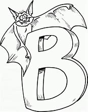 Image result for B for Bat Coloring Page