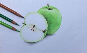 Image result for Colored Pencil Apple Drawing