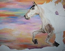 Image result for Colourful Horse Painting