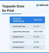 Image result for Tarpaulin Sizes