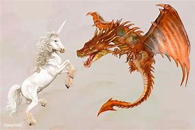 Image result for Dragon and Unicorn Silhouette