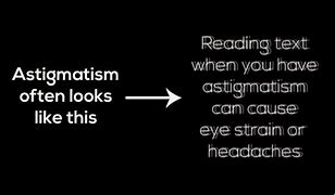 Image result for Astigmatism Black Text