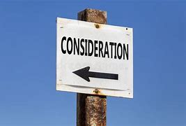 Image result for Consideration Sign