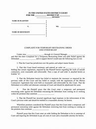 Image result for Restraining Order Example