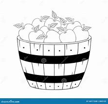 Image result for Apple Basket Cartoon Black and White