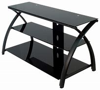 Image result for Flat Screen TV Stands Glass Shelves