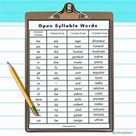 Image result for Open Syllable Words Worksheets