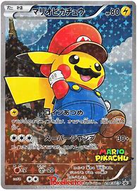 Image result for Mario Pikachu Pokemon Card