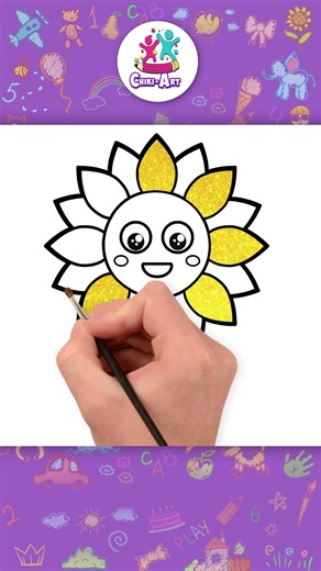 Sunflower Drawing #shorts #drawing #stepbystep
