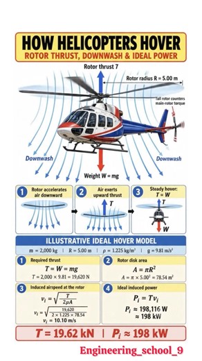 🚁 How Does a Helicopter Hover in the Air? | Rotor Thrust & Downwash Explained ⚙️✅