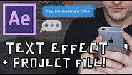 iPhone Text Effect + After Effects Project File!