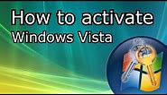 How to activate Windows Vista