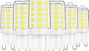 MAXvolador G9 LED Bulb Dimmable, Daylight White 6000K, 40W T4 Halogen Equivalent, Bi Pin Base 4W G9 Light Bulbs for Chandelier Lighting, 400LM, 6 Pack
