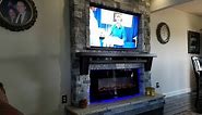 New Fireplace and T.V. in the Familyroom and how I built it. Airstone from Lowes TV is Samsung.