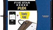 Five Star Flex Refillable Notebook + Study App, College Ruled Paper, 1 Inch TechLock Rings, Pockets, Tabs and Dividers, 200 Sheet Capacity, Pacific Blue (29328AD2)