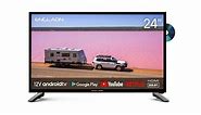 ENGLAON 24" Full HD LED Android 11 Smart 12V TV with Built-in DVD Player & Chromecast & Bluetooth5 for Caravan