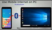 how to connect internet from mobile to Laptop via Bluetooth tethering android to pc