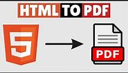 How to Convert HTML to PDF | HTML to PDF Converter