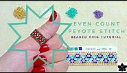Even Count Peyote Stitch Floral Vine Ring | Beaded Jewelry Making Tutorial | Delica Beads