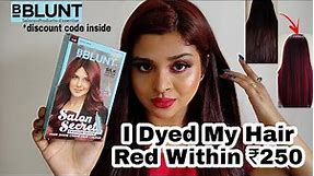Tried Bblunt Salon Secret Hair Color Cherry Red 6.62 ||Red Hair color at home under ₹250||Shilpa Kar